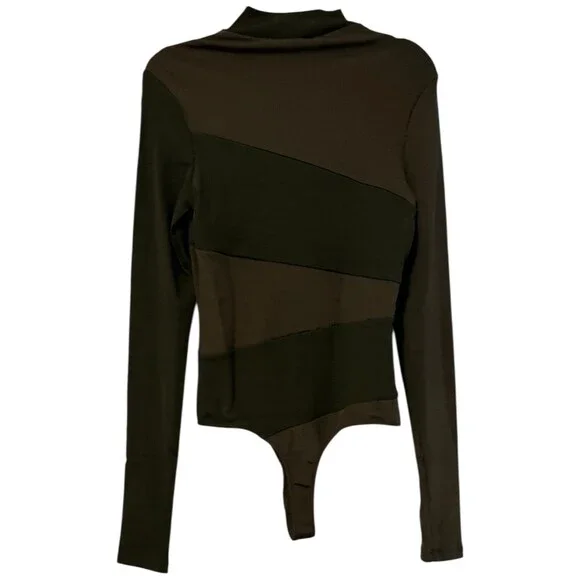 NWT Goldsign Pieced Mock Neck Bodysuit - Picture 4 of 9